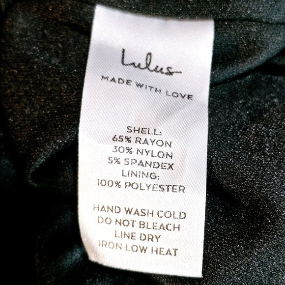 Lulus Spoonful of Sass Black Ruffled Bodycon Mini Dress, USA Made, Sz S, NWT - Picture 8 of 8